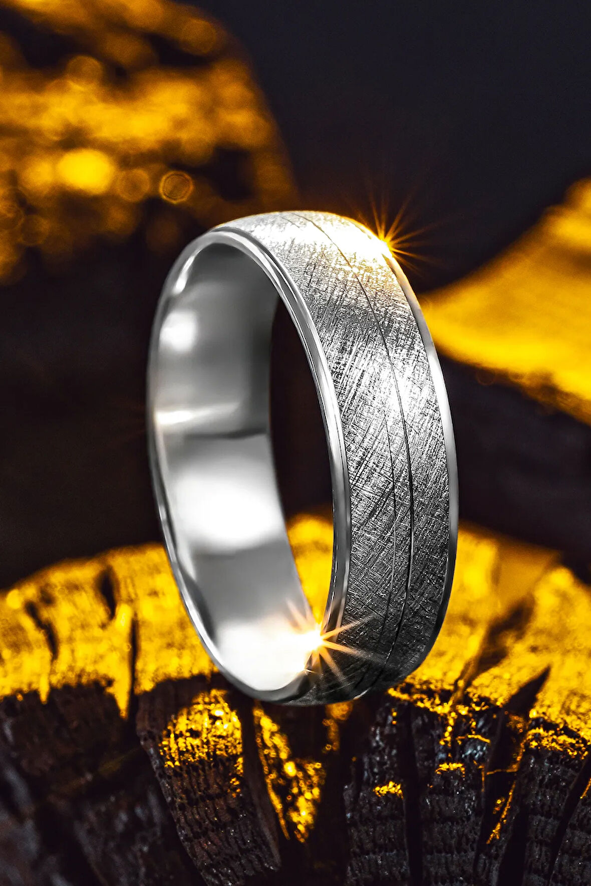 925 Ayar Gümüş Mat Yüzeyli Erkek Alyans Yüzük