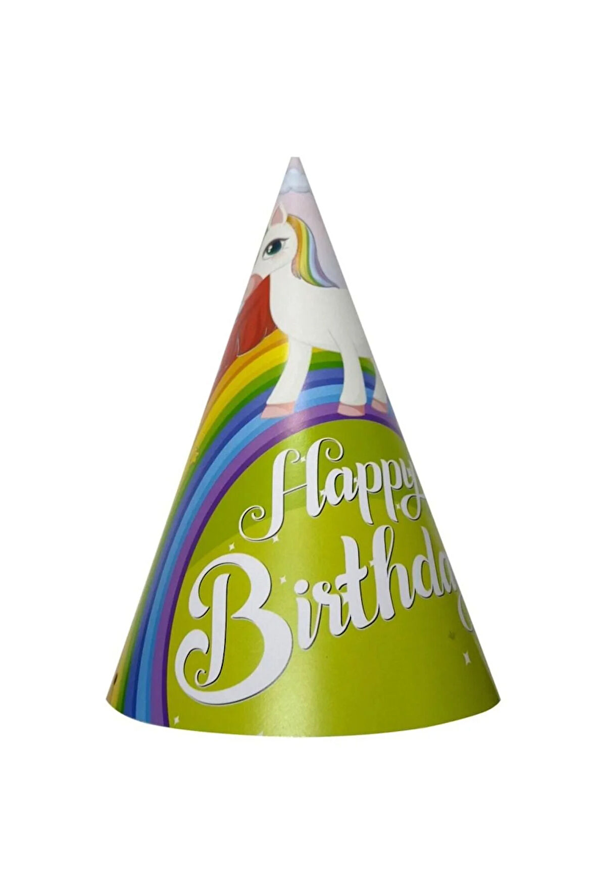 Unicorn Happy Birthday Şapka 8 Li