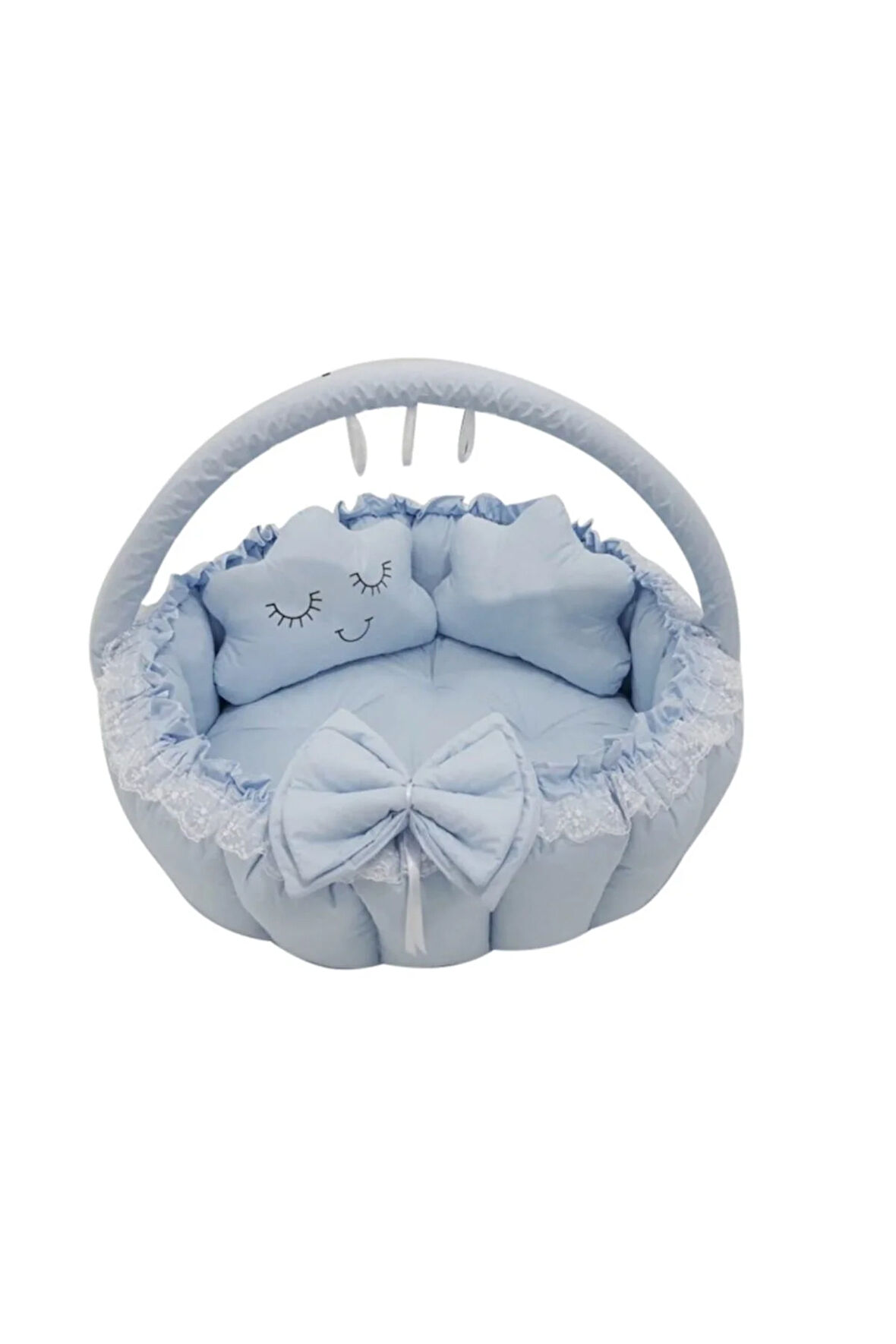 Mavi Tasarım Lüx Oyun Minderi Babynest Oyuncak Aparat Set