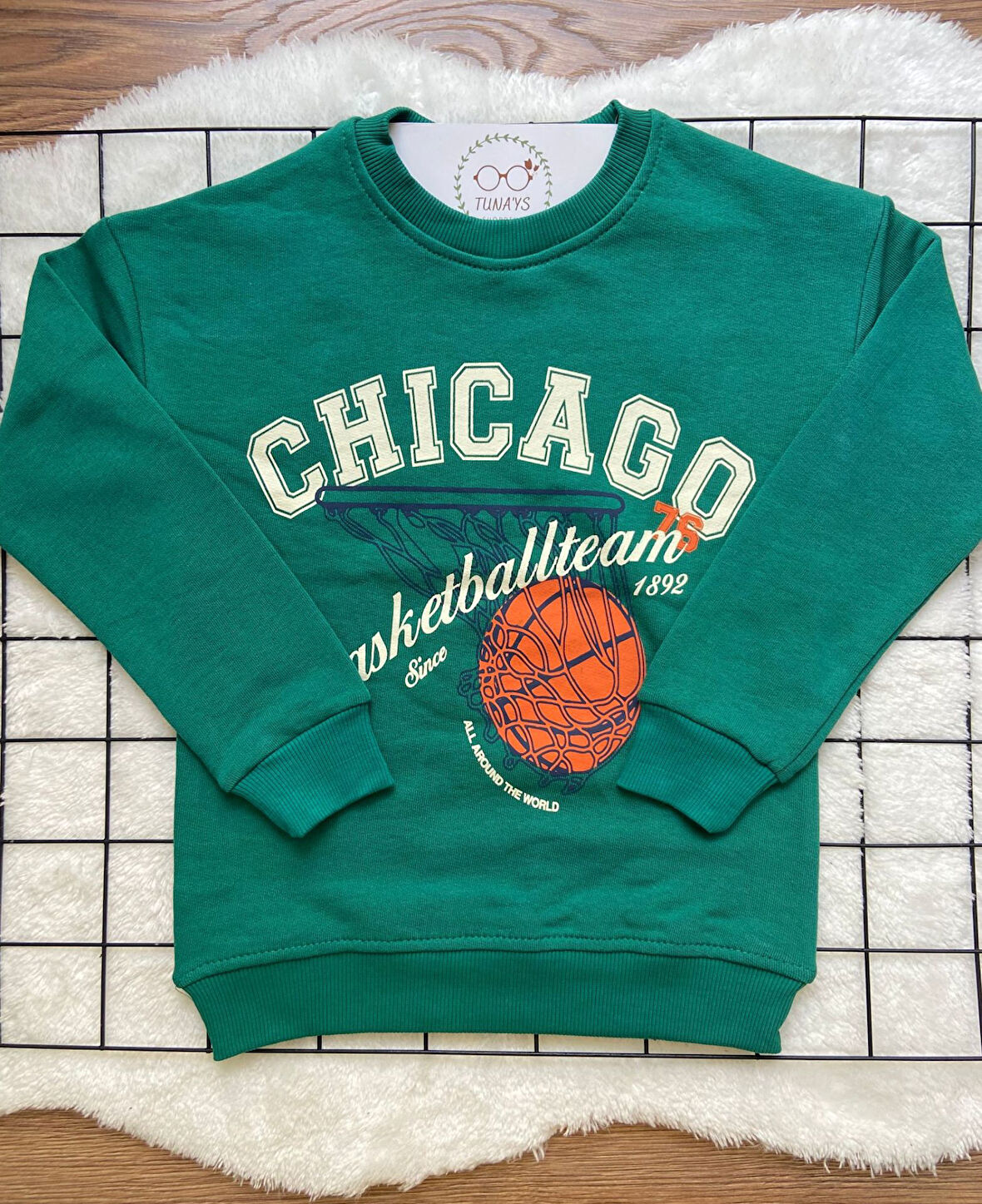 CHICAGO Baskılı Çocuk Oversize Sweatshirt (vIpnzArJbTxxZ)