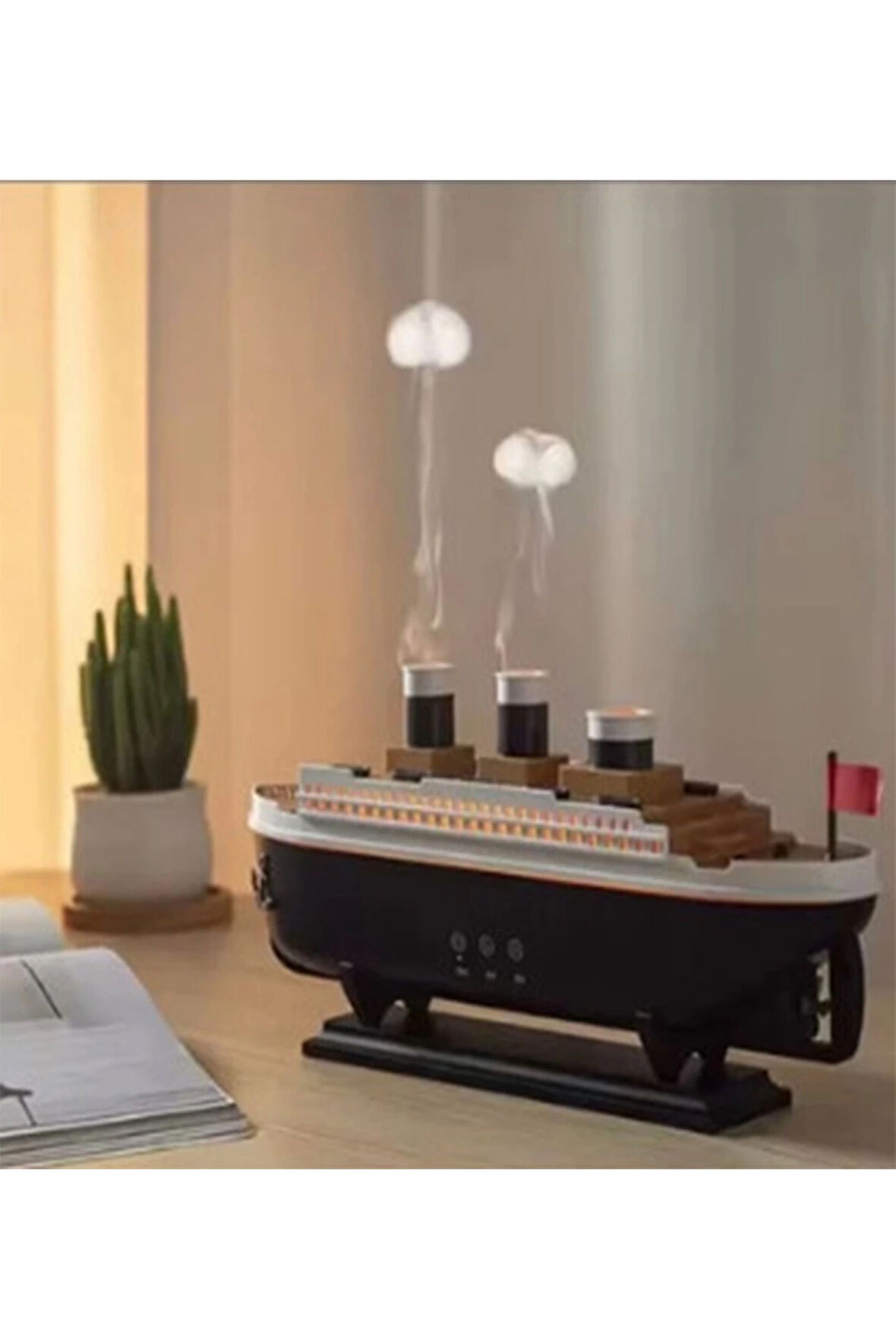 Titanic Gemi Hava Nemlendirici Işıklı Fonksiyonlu Buhar Makinesi Kumandalı