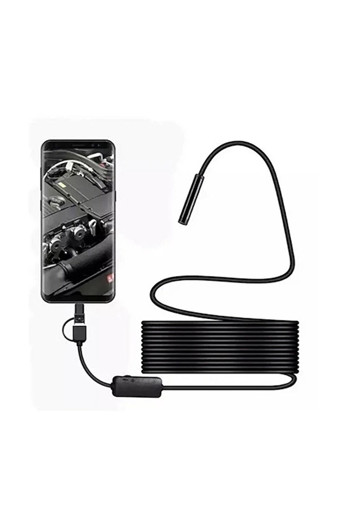 Vtn-02 Endoskop Yılan Video Kamera Led li 2 Metre 7 Mm Sert Kablo Su Geçirmez