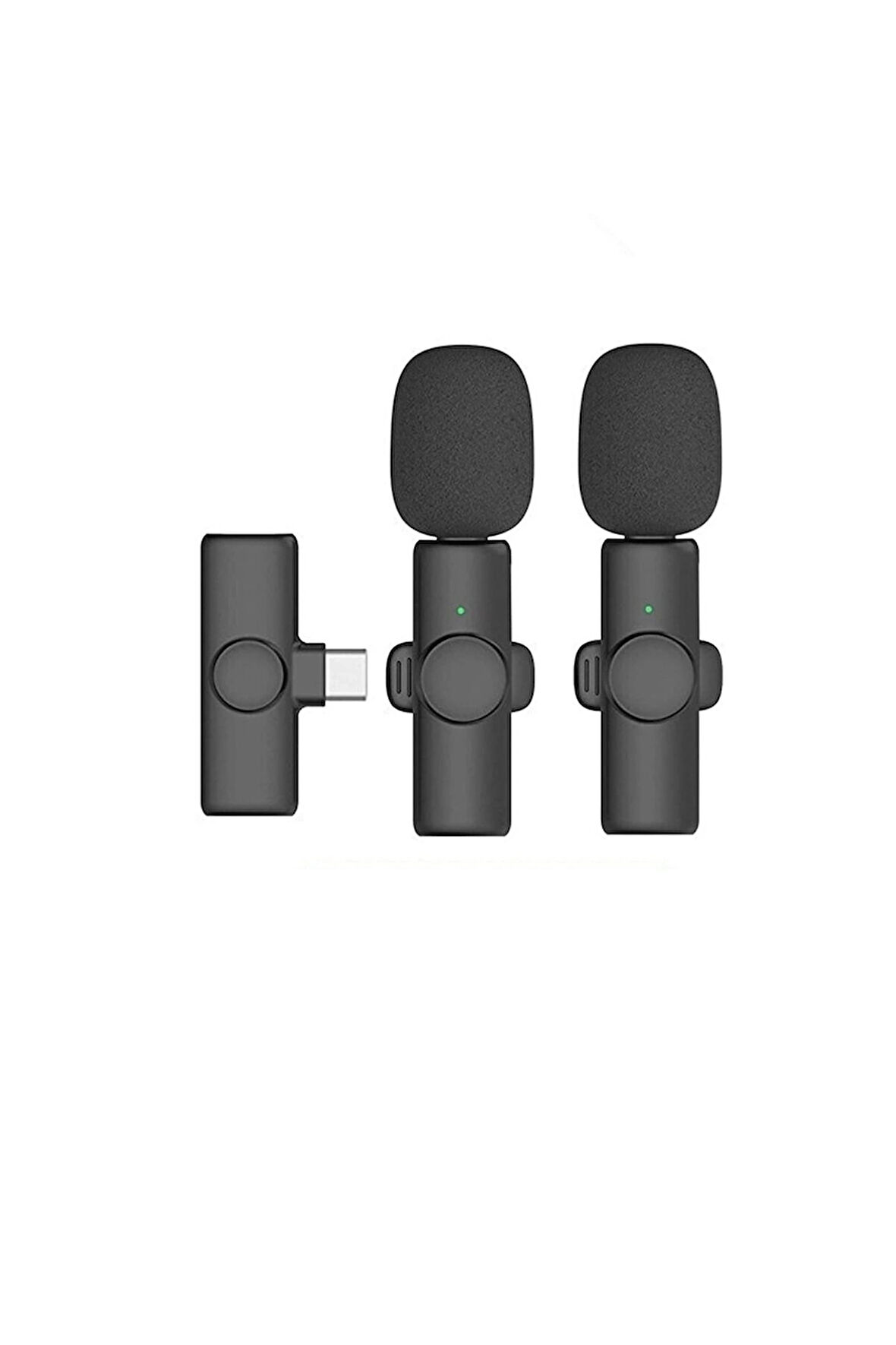 Kablosuz Yaka Mikrofonu Typ-c 2 li Mini Mikrofon