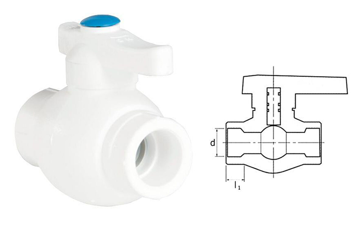 Ege Yıldız PPRC 20 mm Küresel Vana Gri