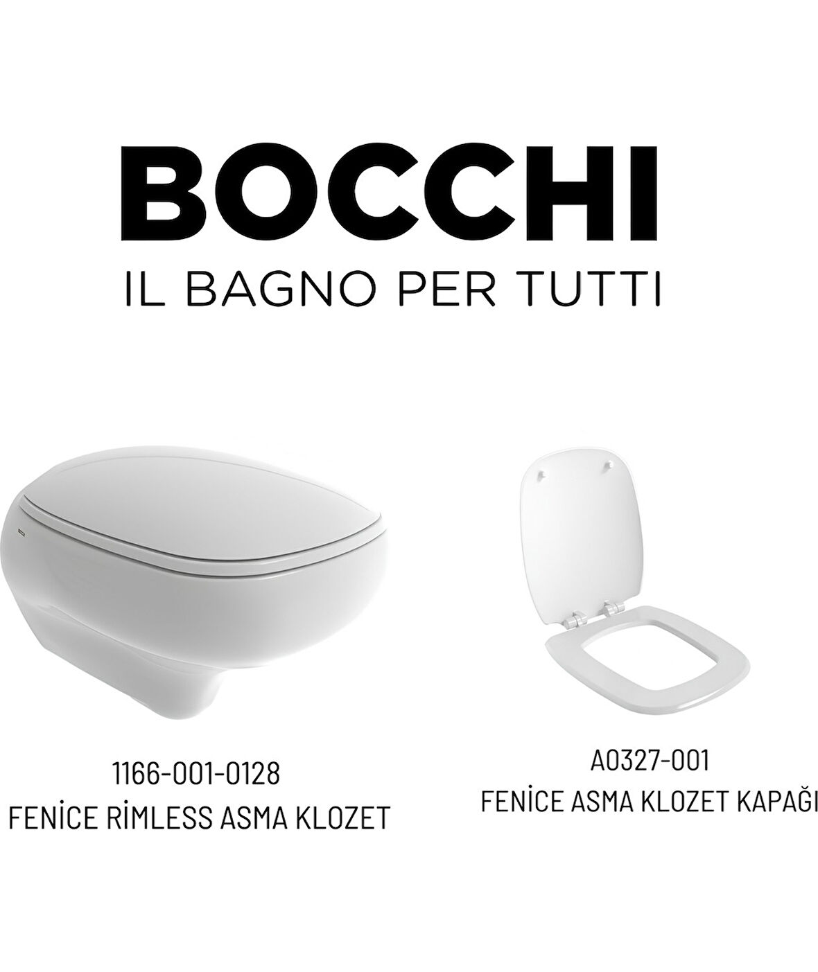 Fenice Rimless Asma Klozet 1166-001-0128, Bocchi Yavaş Kapak A0327-001