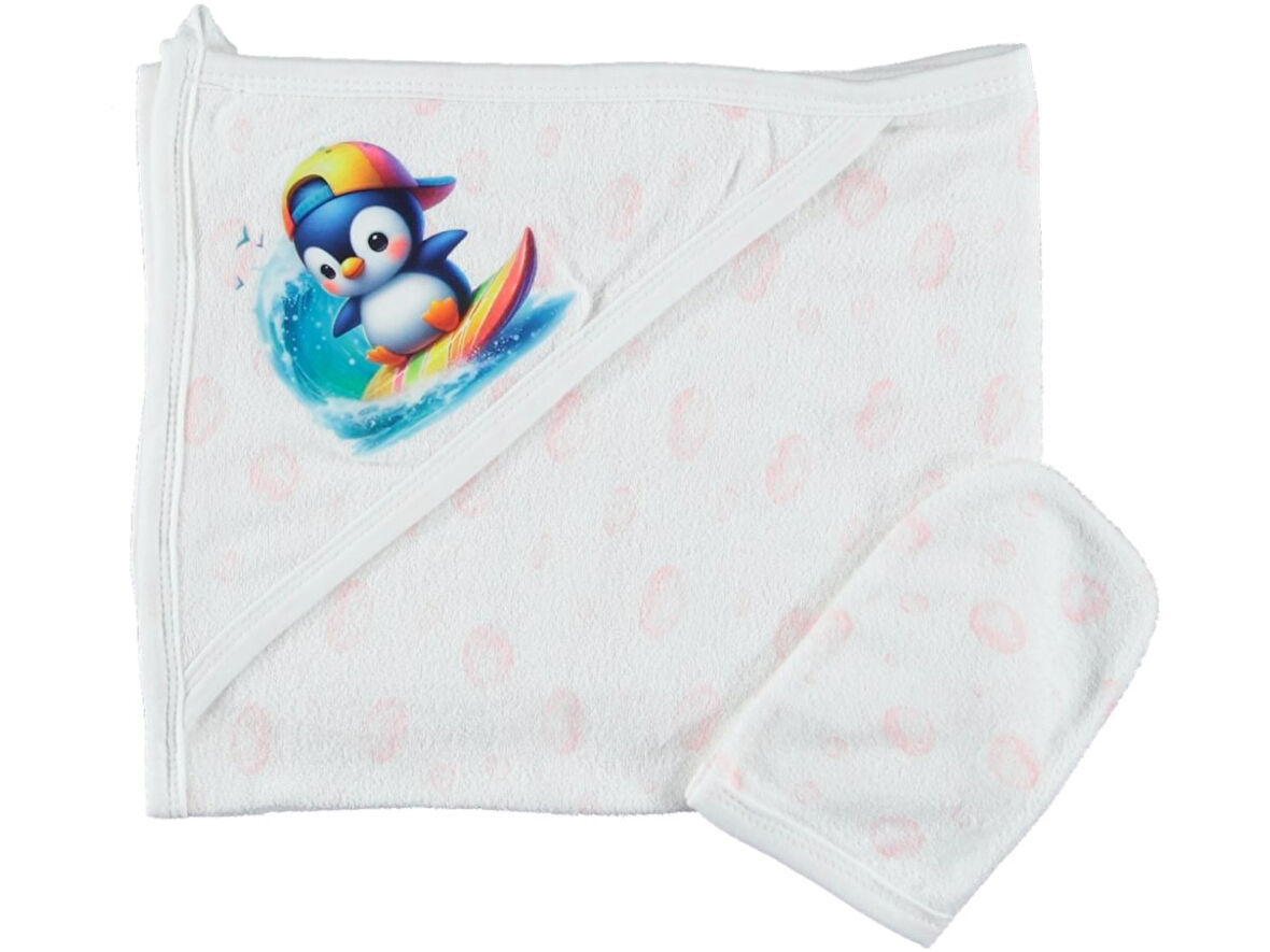 PAMUKLU BEBEK ÇOCUK ŞIK BANYO HAVLU DAMLA DESENLİ HEDİYELİK YUMUŞAK HAVLU 1/24 AY