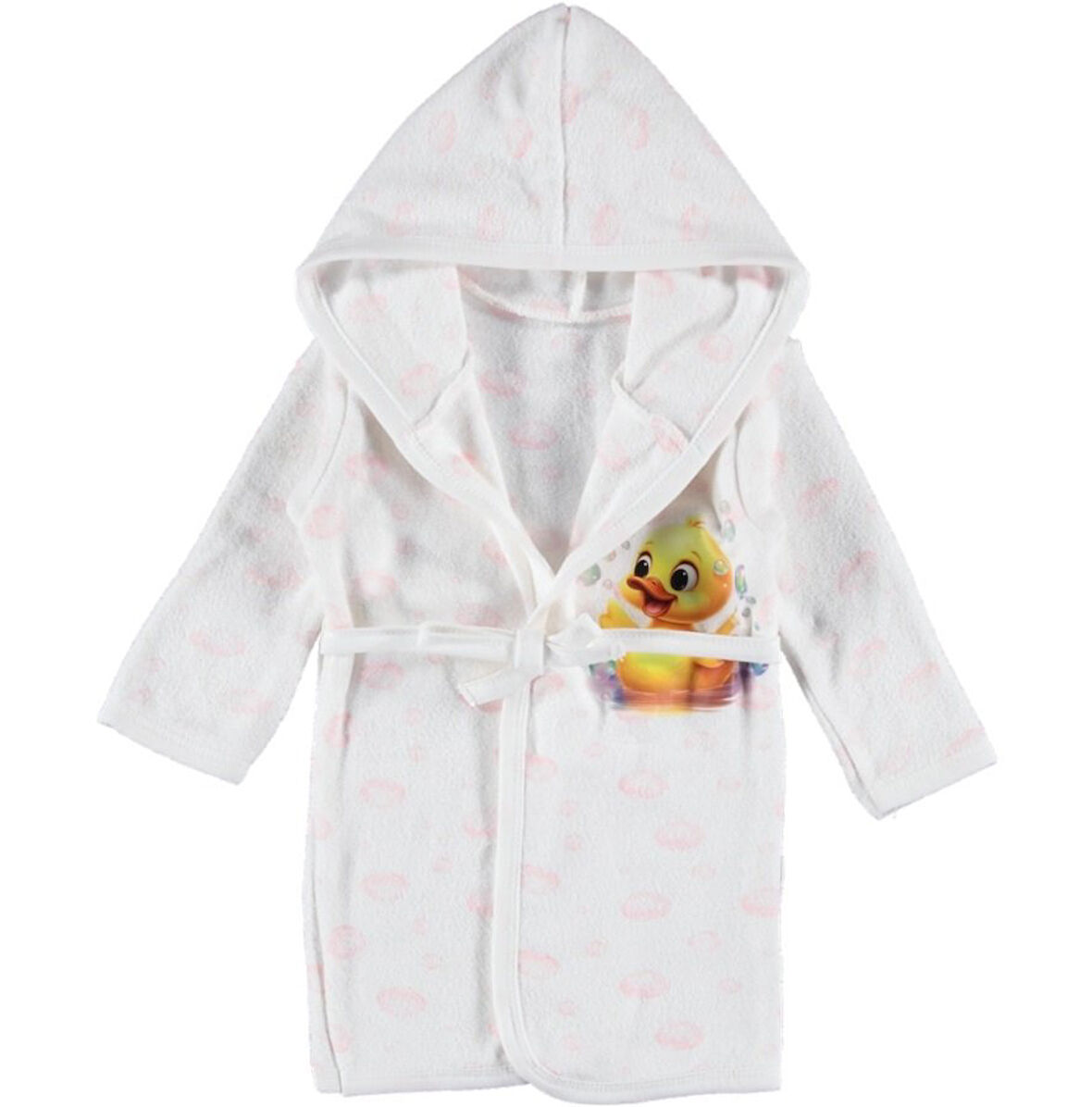 PAMUKLU KALİTELİ BEBEK ÇOCUK BORNOZ DAMLA BASKILI HAVLU BORNOZ 12/36 AY