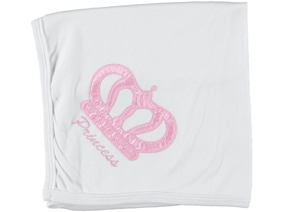 Pamuklu Kız Bebek Battaniye 90*80cm PRİNCESS NAKIŞLI PENYE BATTANİYE