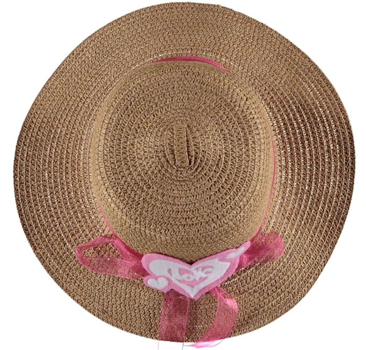 Kız Çocuk Hasır Fötr Plaj Şapka Rattan Tasarım 5/10 YAŞ