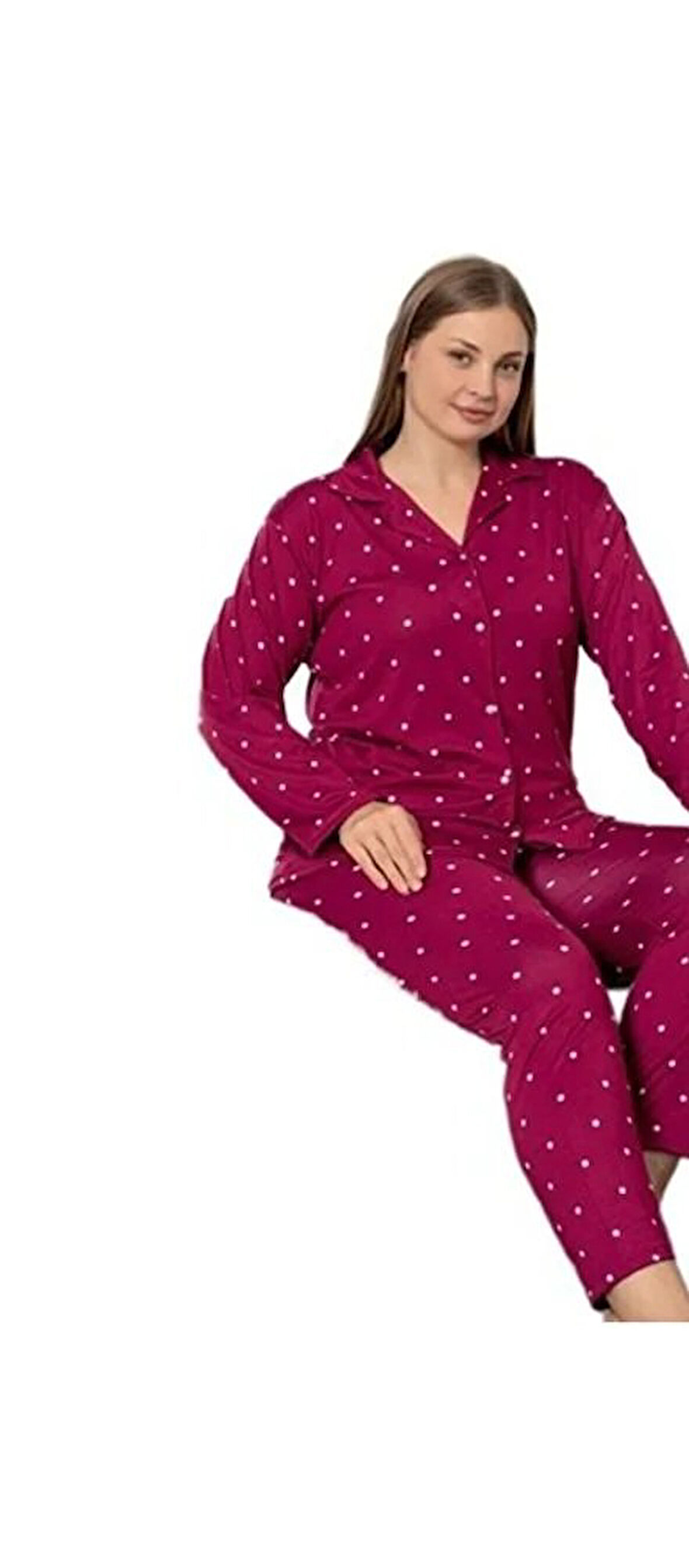 Linay Collection Kadın Büyük Beden Pijama Takımı Yumuşak Dokulu Rahat