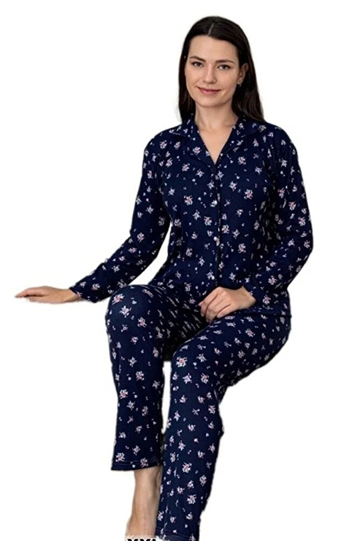Minel Collection Kadın Pijama Takımı Uzun Kollu Yumuşak Dokulu Esnek ve Rahat Ev Giyim S/2XL