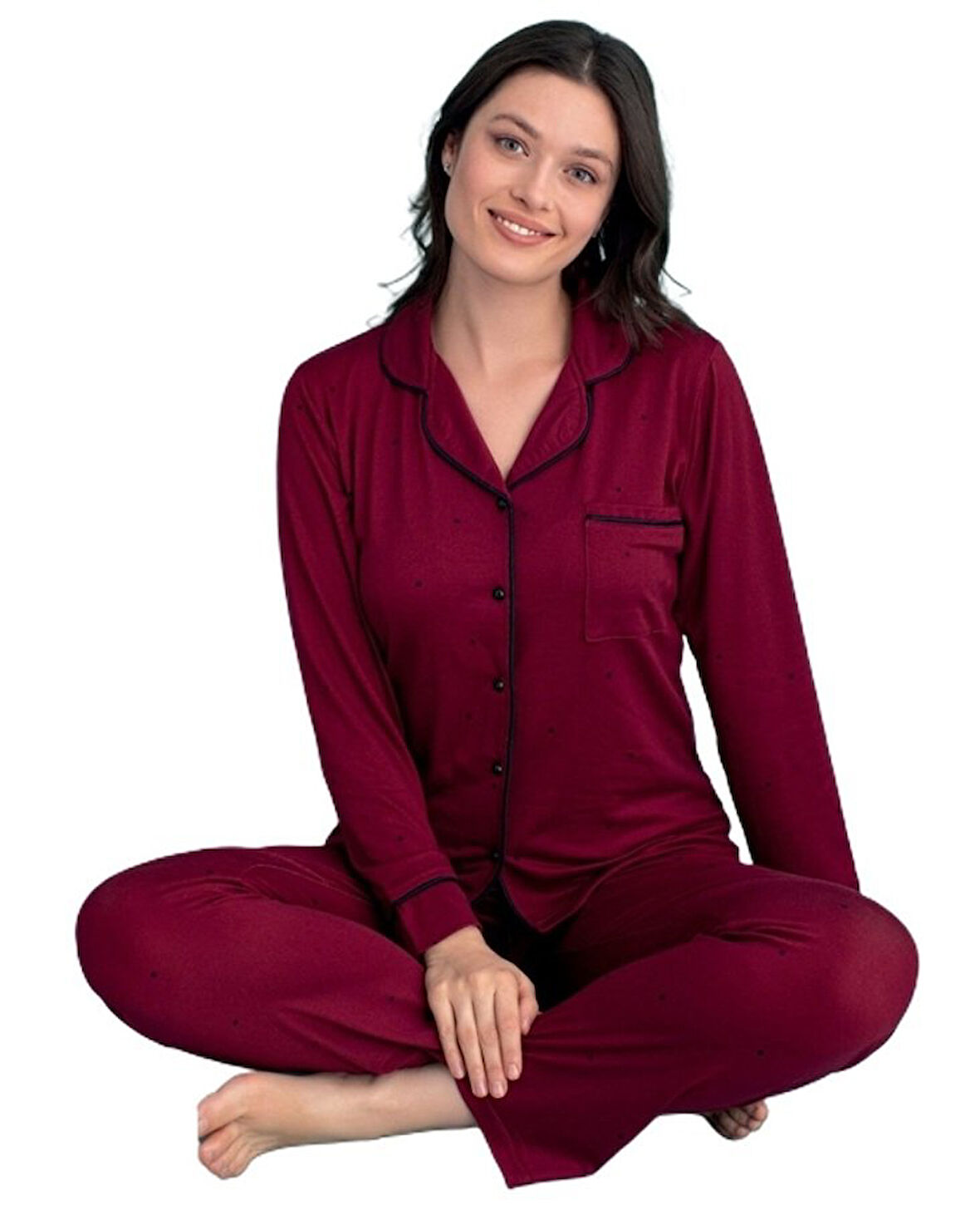 Berna Collection Kadın Pijama Takımı Düğmeli Yumuşak Dokulu Esnek ve Modern Tasarım S/2XL