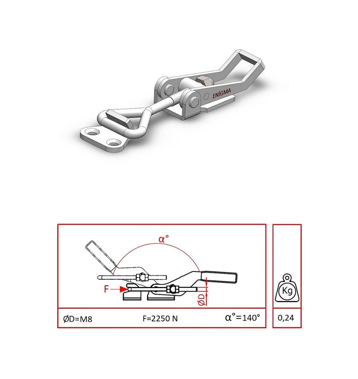 Kaput Kilidi Gerdirme Aparatı 93808 Y Galvaniz