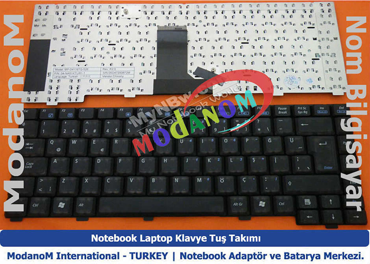 Asus A6T A6TC A6U A6V A6VA A6VC A6VM Klavye Türkçe Siyah