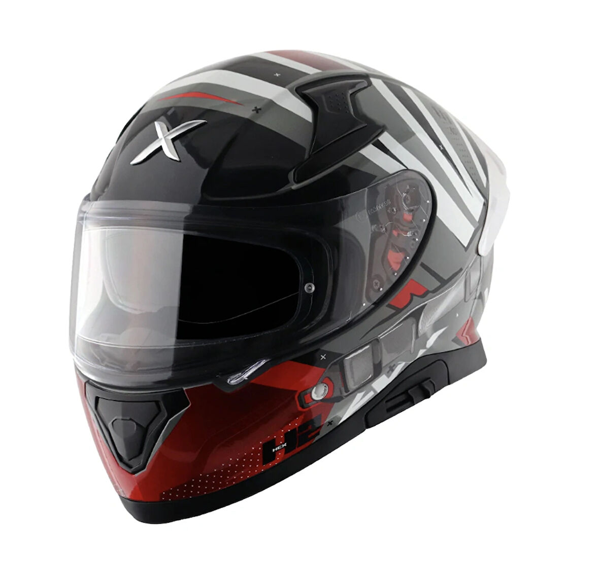 AXOR APEX HEX 2 - DULL COOL GREY RED / DCGR - Motosiklet Kask