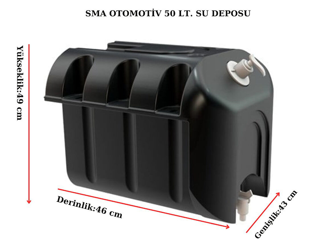 Karavan, Römork, Dorse, Bahçe, Piknik, Off-Road, Outdoor, Tekne, Yat, 50 Litre Plastik Su Deposu