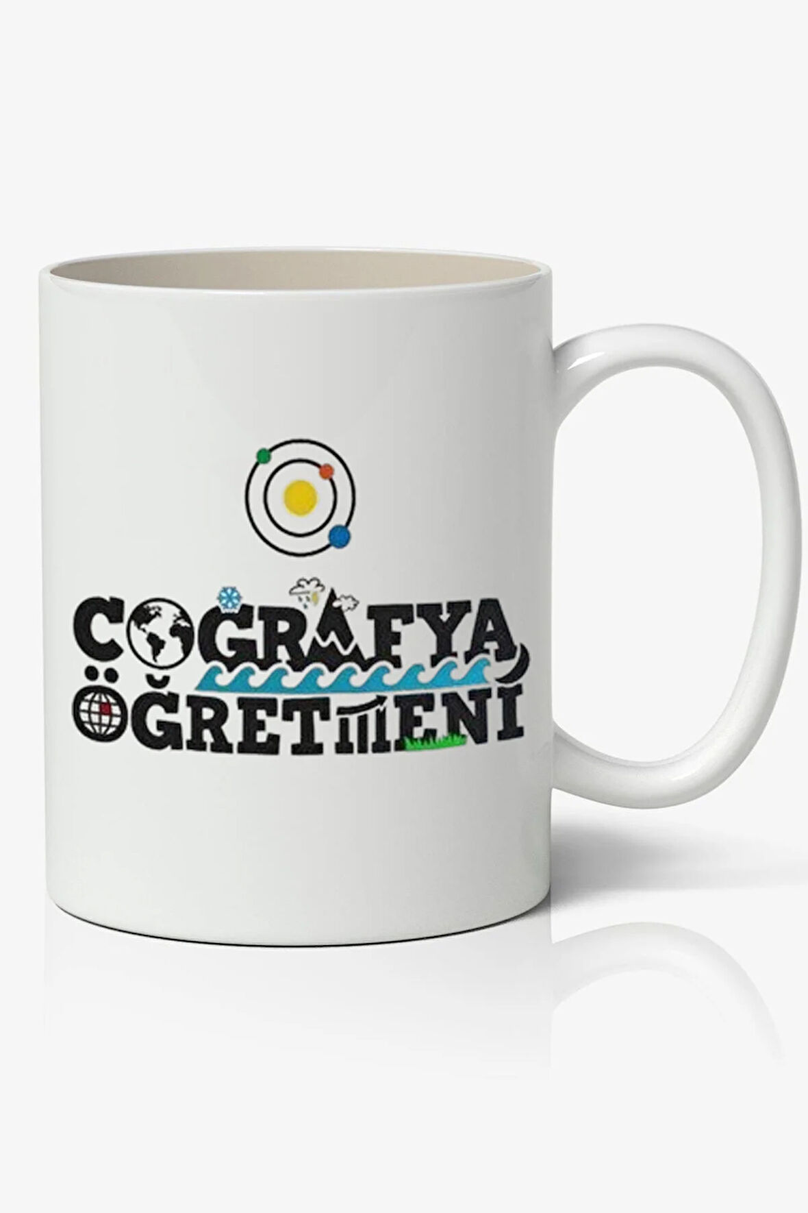 Kişiye Özel Coğrafya Öğretmeni Temalı Beyaz Kupa - Öğretmenler Günü