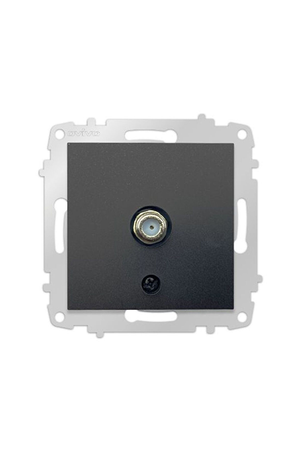 5 Adet Ovivo Grano Siyah Uydu Tv Prizi F Konnektör Çerçevesiz