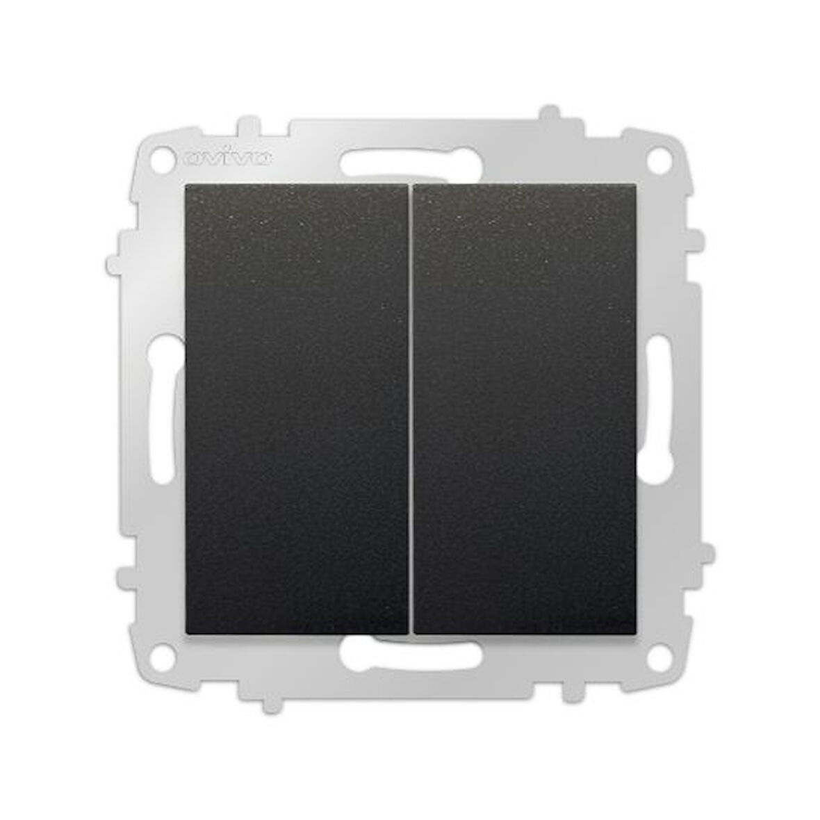 9 Adet Ovivo Grano Siyah Komütatör İkili Anahtar Çerçevesiz