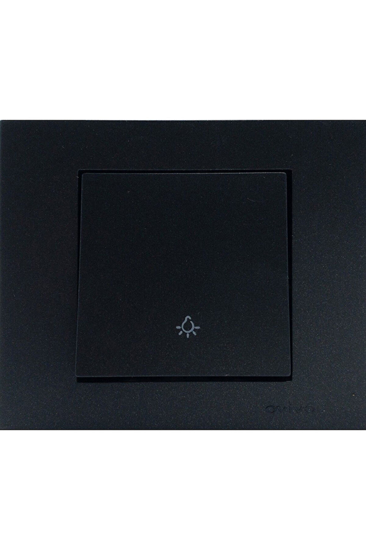 Ovivo Grano Siyah Natural Zil Anahtarı Light + Çerçeve Dahil - 9 Adet