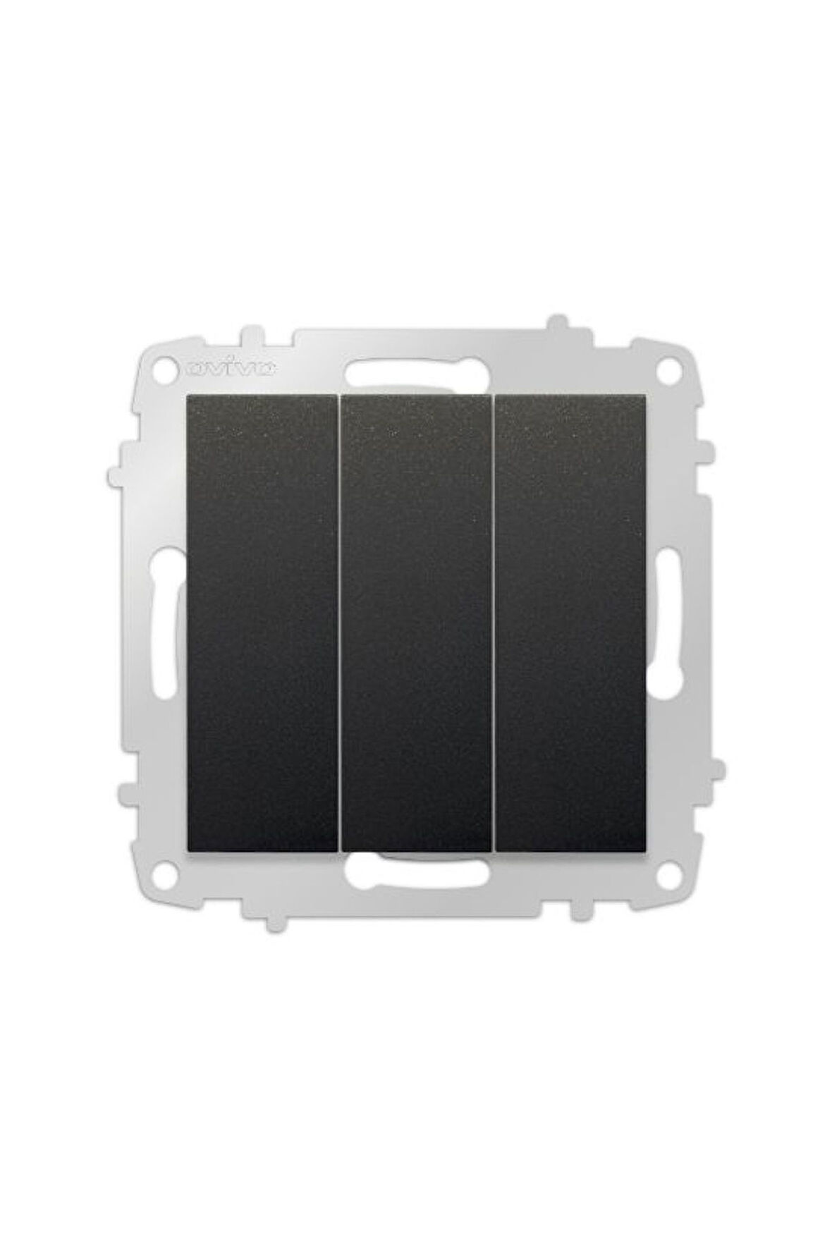 Ovivo Grano Siyah Natural Üçlü Anahtar Çerçevesiz - 10 Adet