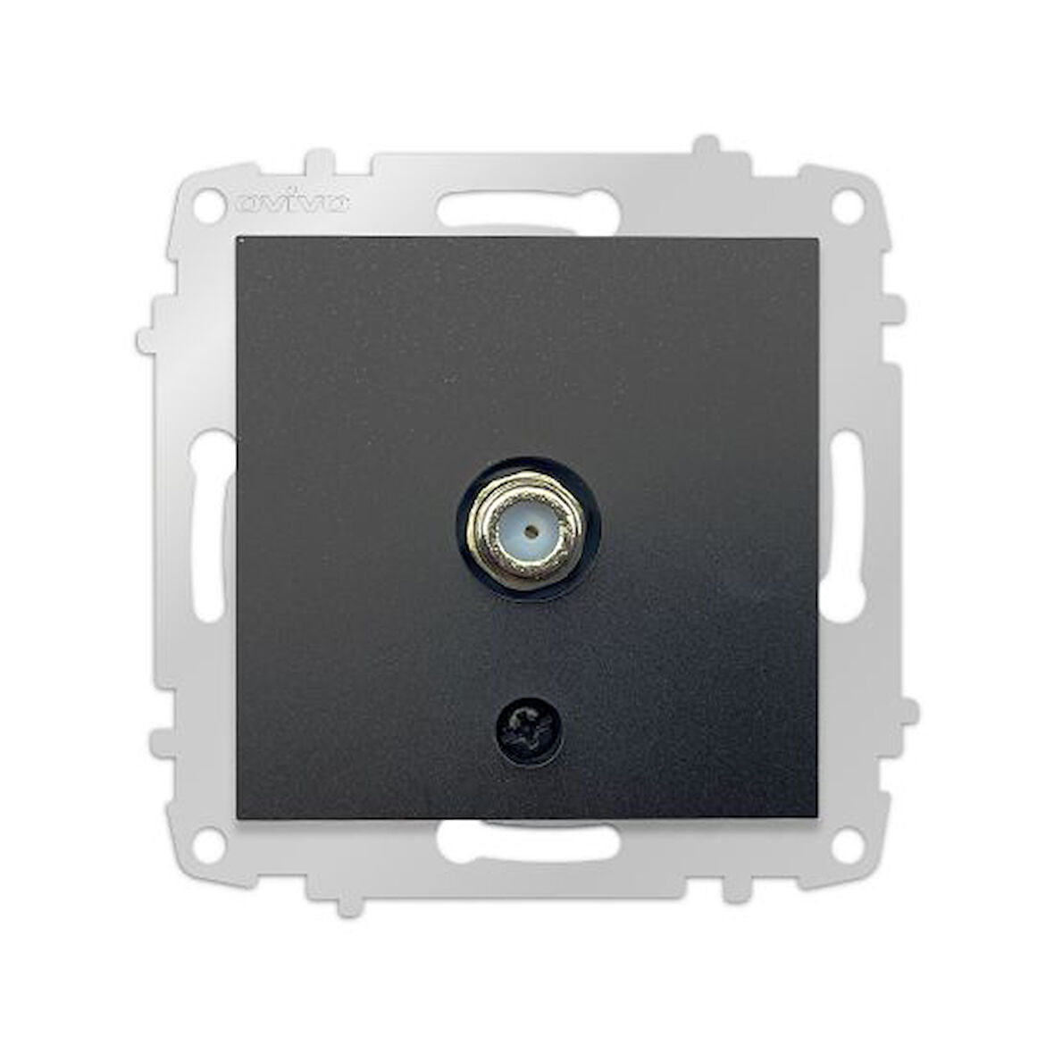 15 Adet Ovivo Grano Siyah Uydu Tv Prizi F Konnektör Çerçevesiz