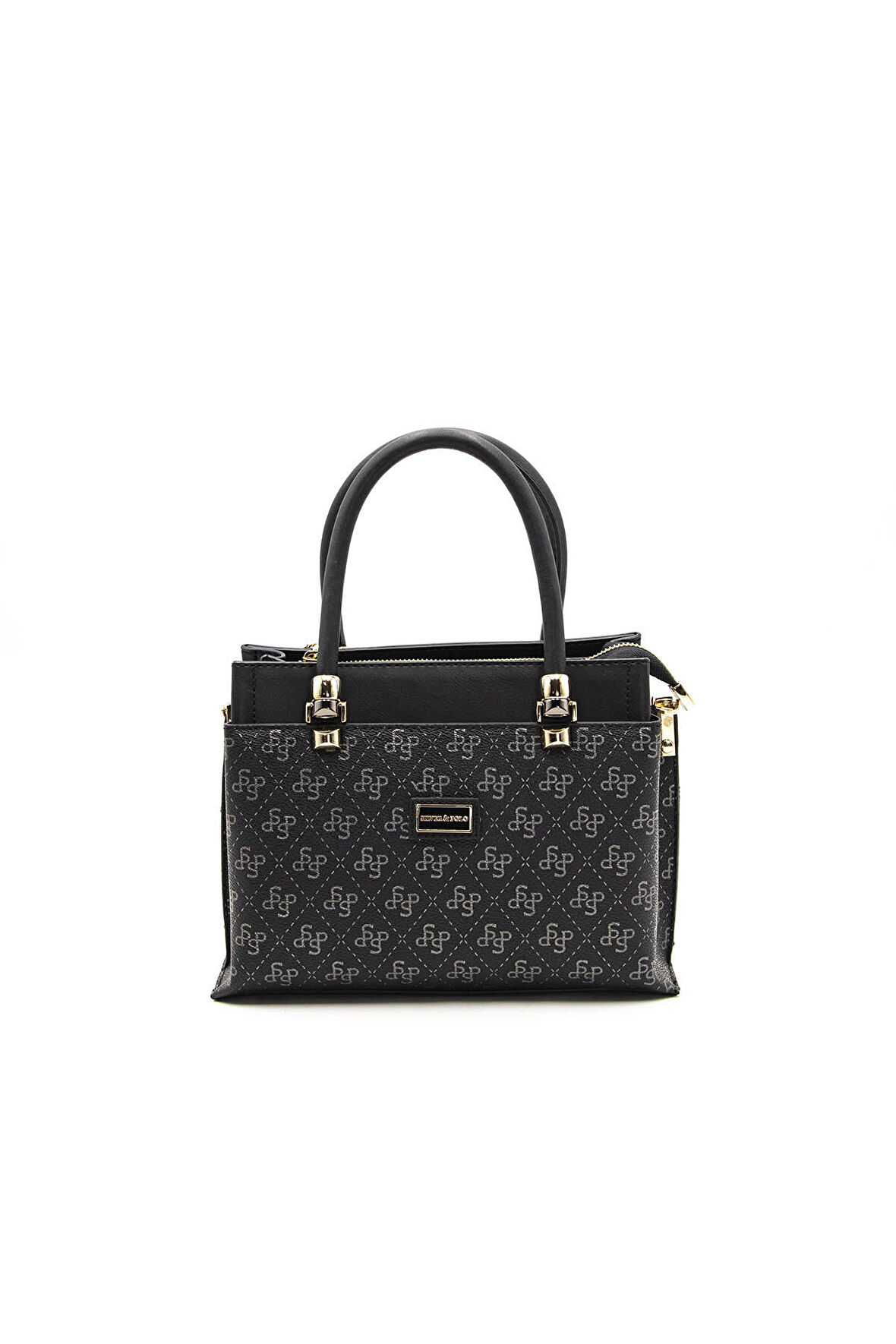 Kadın Omuz Çantası 826-43472 SİLVER POLO Kadın ÇANTASI M178 SİYAH PLATİN-MAT SİYAH