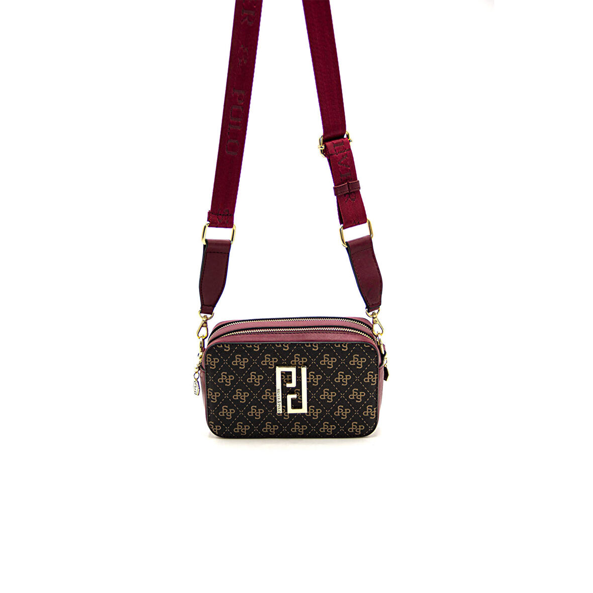 Silver Polo  Kadın Çapraz Çanta 1078-43476 SILVER POLO ÇAPRAZ Kadın ÇANTASI M178 KAHVE SARI-MAT BORDO