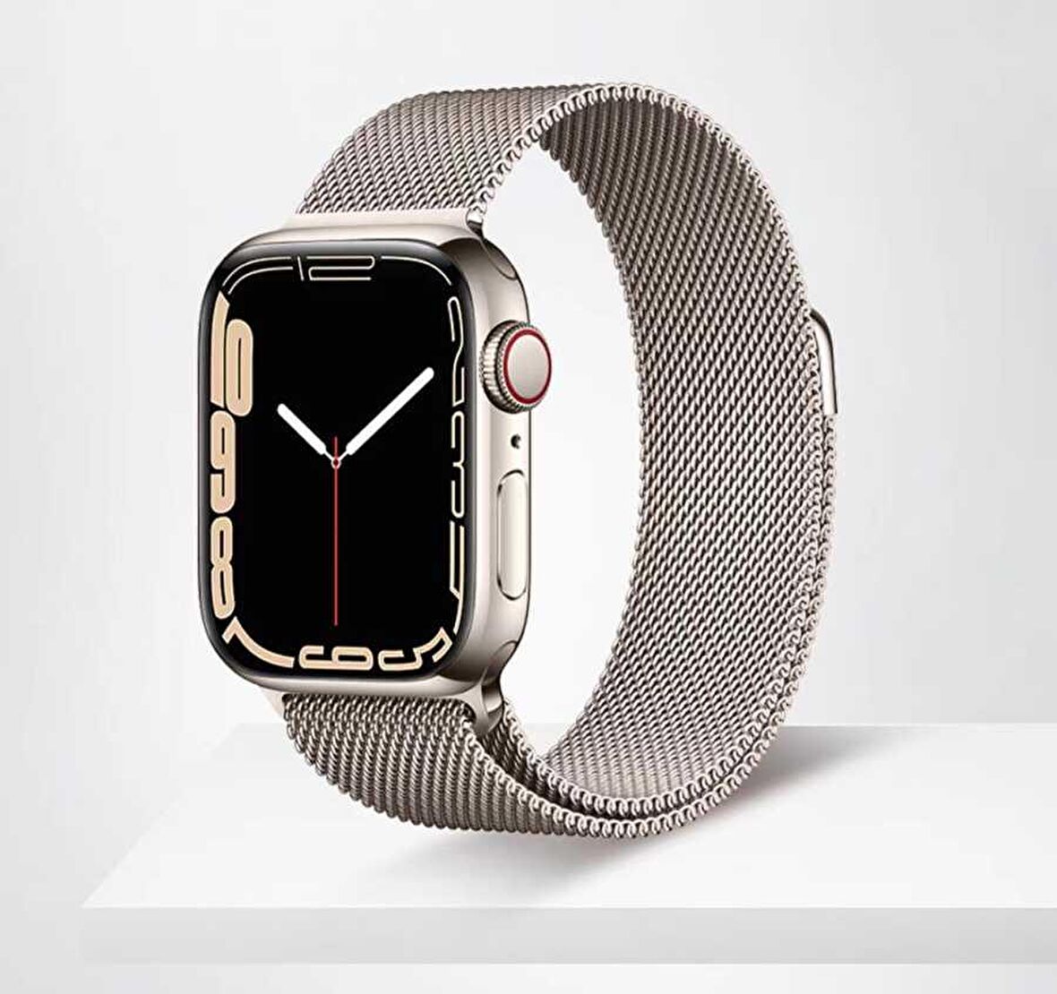 Apple Watch 7 41mm Uyumlu KRD-01 Metal Kordon Dayanıklı Tel Örgü Tasarım