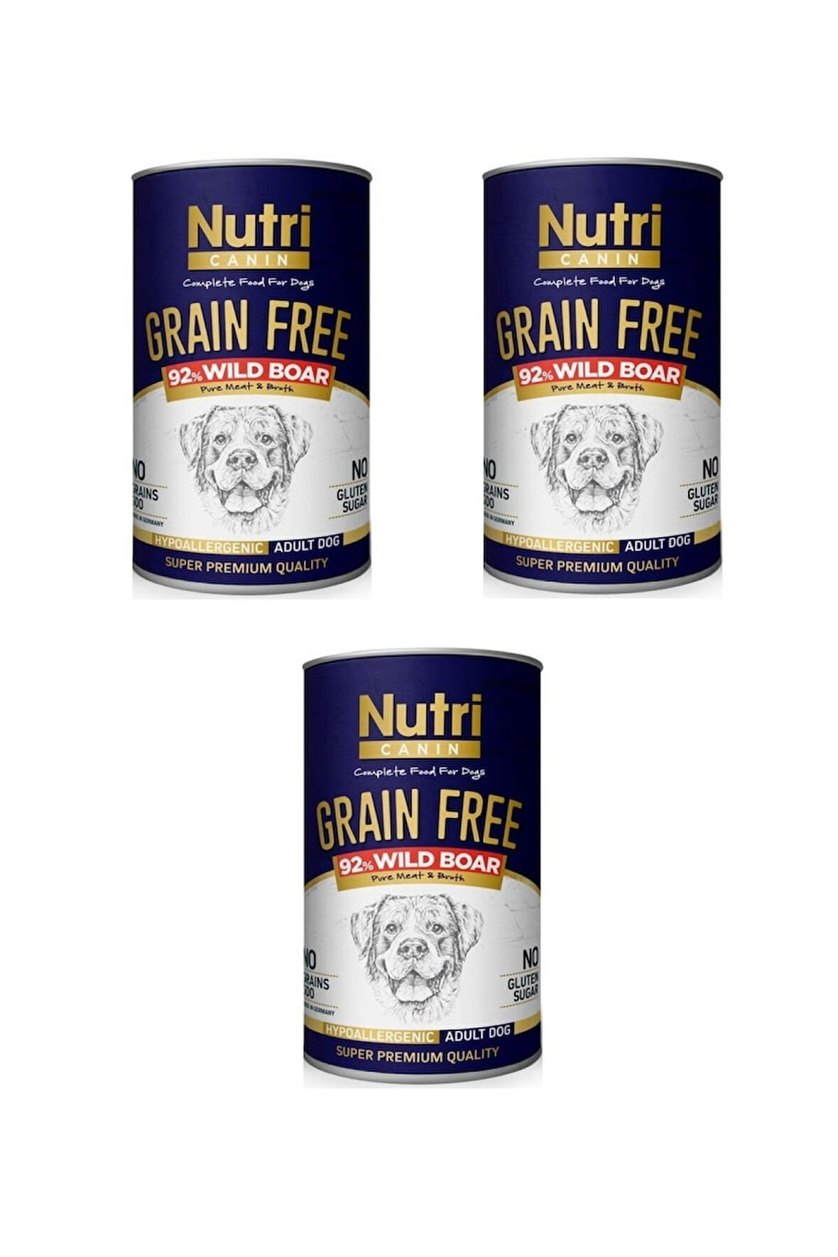 Nutri Canin Tahılsız Yaban Domuzlu Köpek Konserve 400 Gr. X 3 Adet