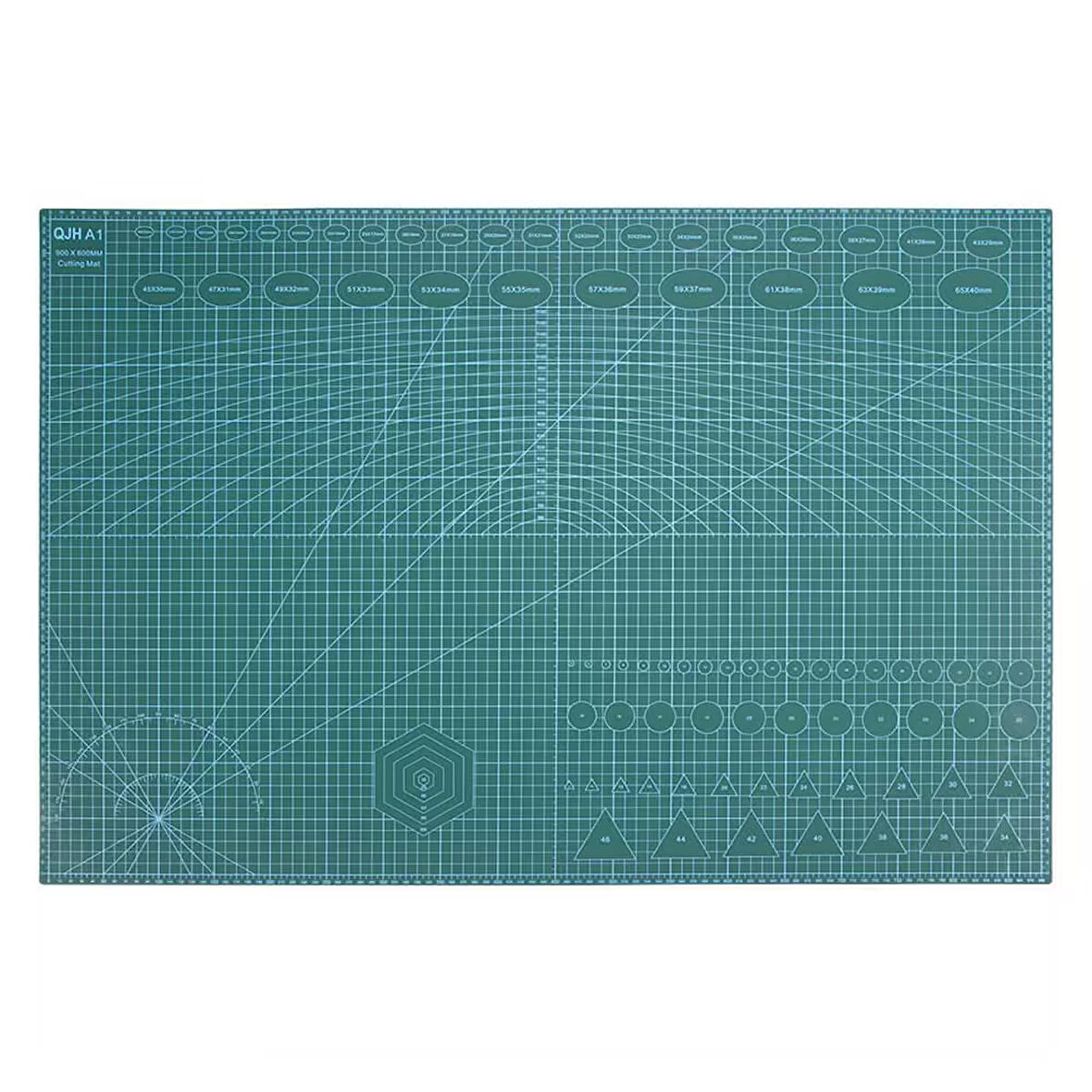 A1 Kesme Matı Patchwork - Cutting Mat - Kesim Altlığı - Kesim Tablası - 90x60cm - Yeşil 