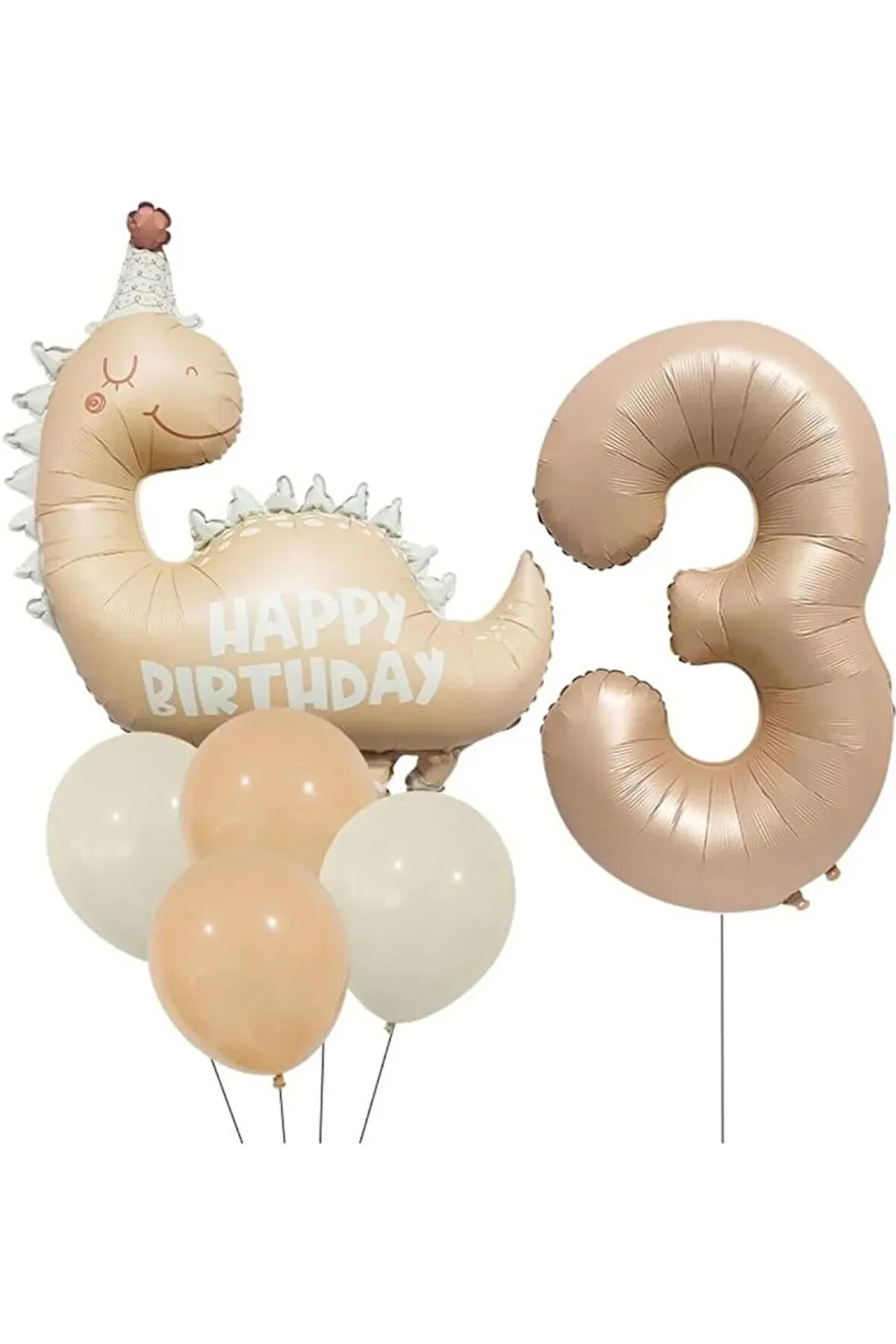 RETRO ŞAPKALI DİNAZOR FOLYO BALONLU YAŞ BALON SET