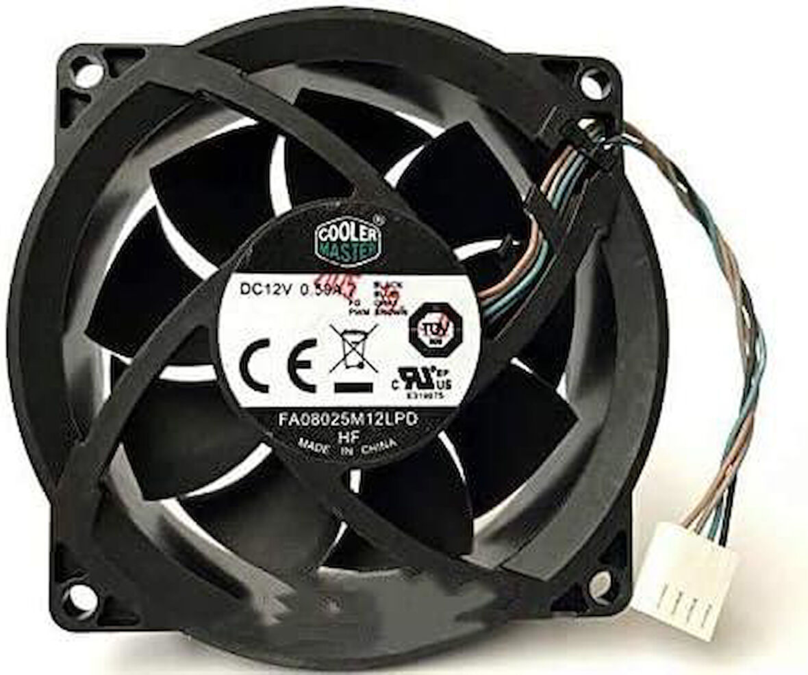 CoolerMaster 12V 0.50A  80*80*25mm 4pin Pwm İşlemci Soğutucu Fan