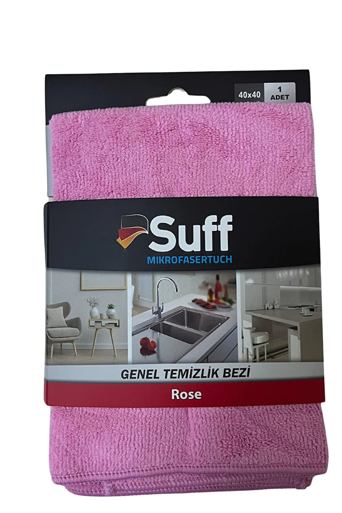 Gül Genel Amaçlı Mikrofiber Temizlik Bezi 40 x 40 cm, Pembe