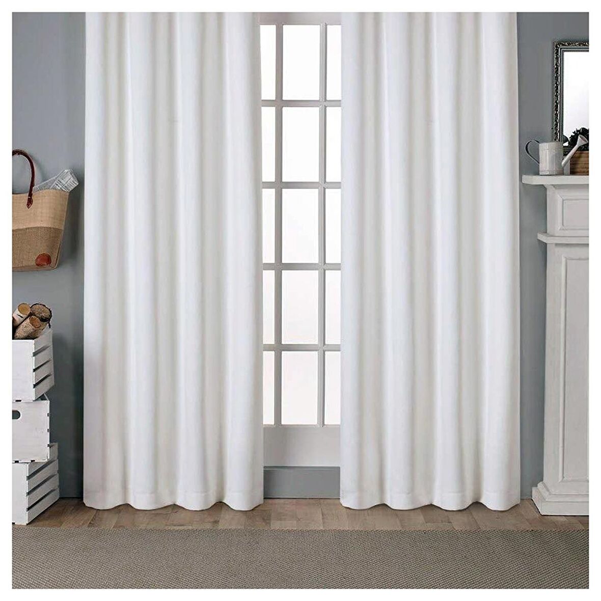 Ceylan Home Atlas Saten Beyaz Güneşlik Perde 325x250