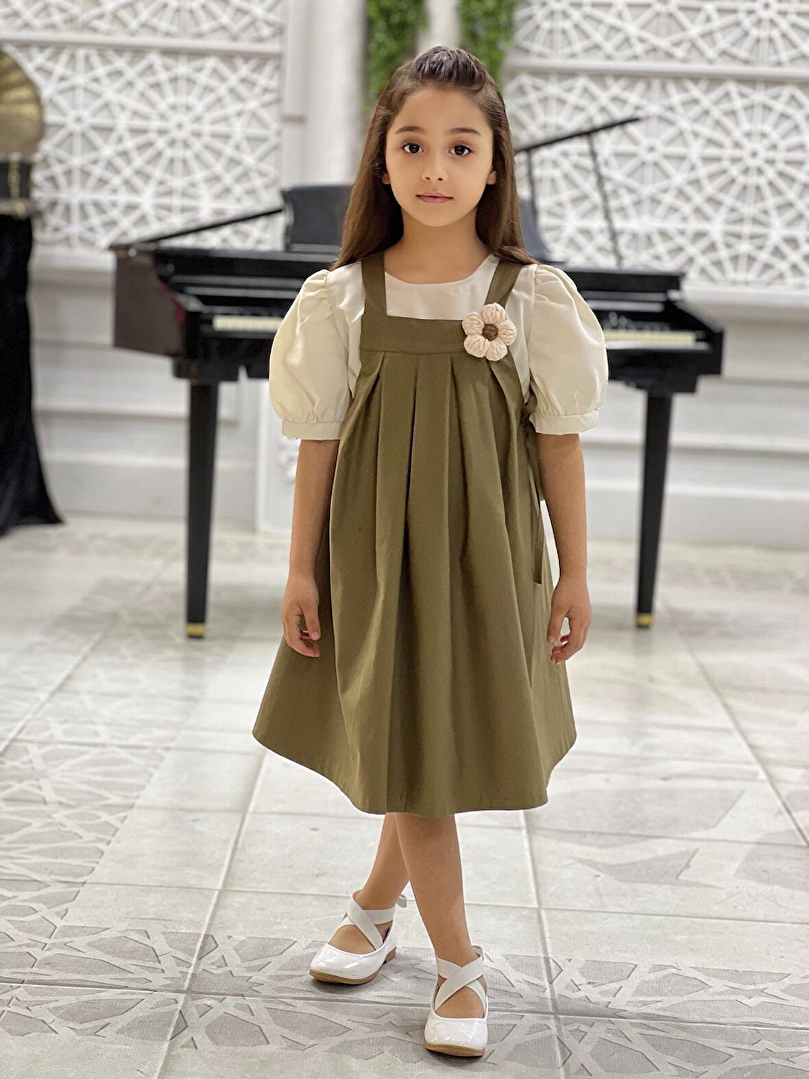 Kız Çocuk İçin Şık Kombin – Elbise ve Bluz Takım I Özel Günler İçin Kız Çocuk Elbise Takımı