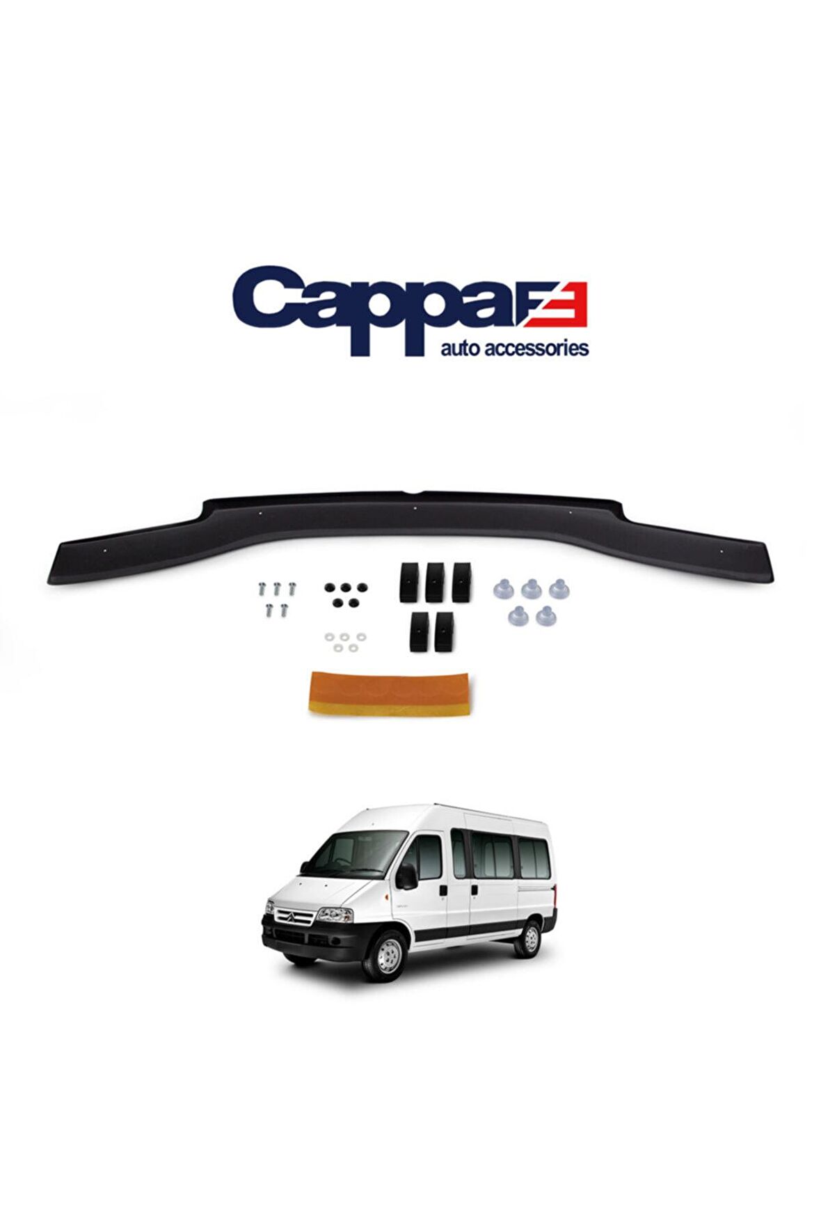 Citroen Relay Ön Kaput Koruyucu Rüzgarlığı 4mm Akrilik (ABS) Piano Black 2002-2006