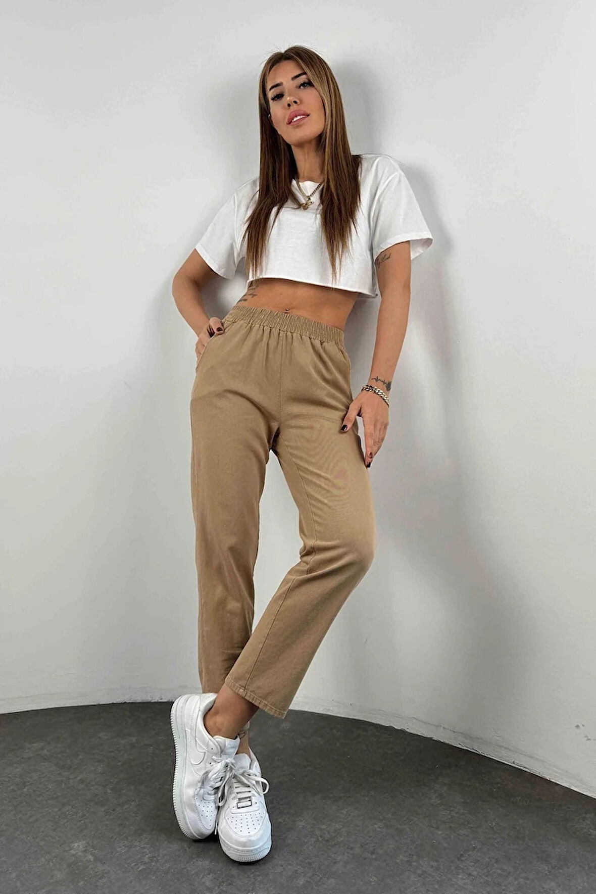 Elisora Yüksek Bel Gabardin Pantolon TNS-4361