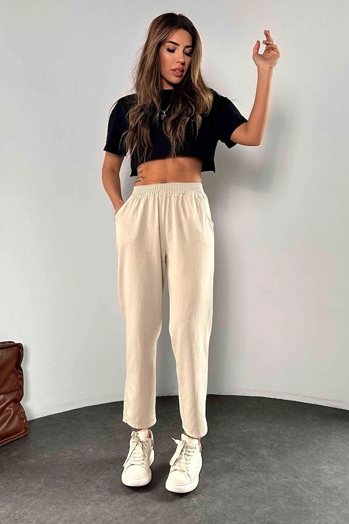 Elisora Yüksek Bel Gabardin Pantolon TNS-4361