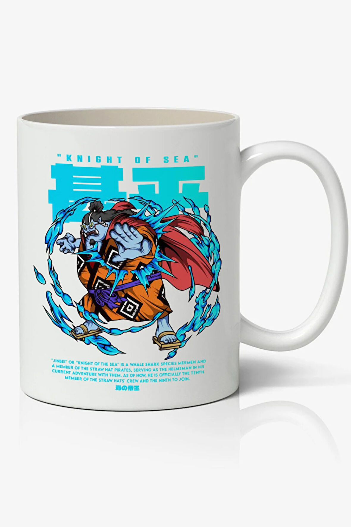 One Piece Jinbei Temalı Beyaz Kupa Bardak Arkadaşa Sevgiliye Hediye
