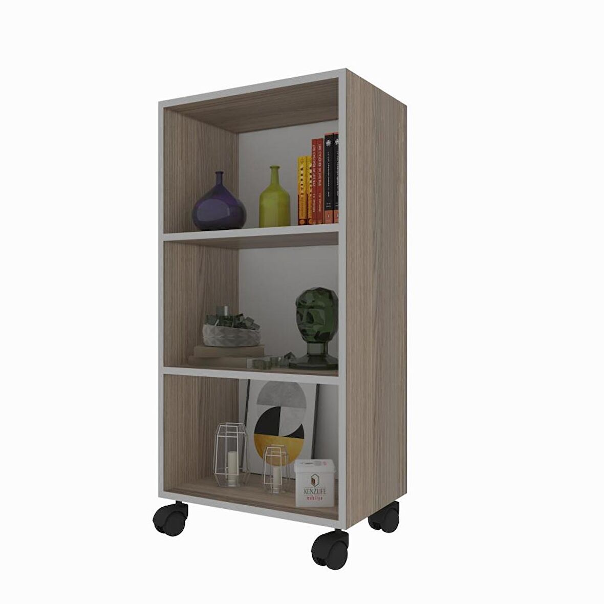 Kenzlife mutfak dolabı raziye 108*030*030 crd tekerlekli banyo evrak ofis ayakkabılık kiler