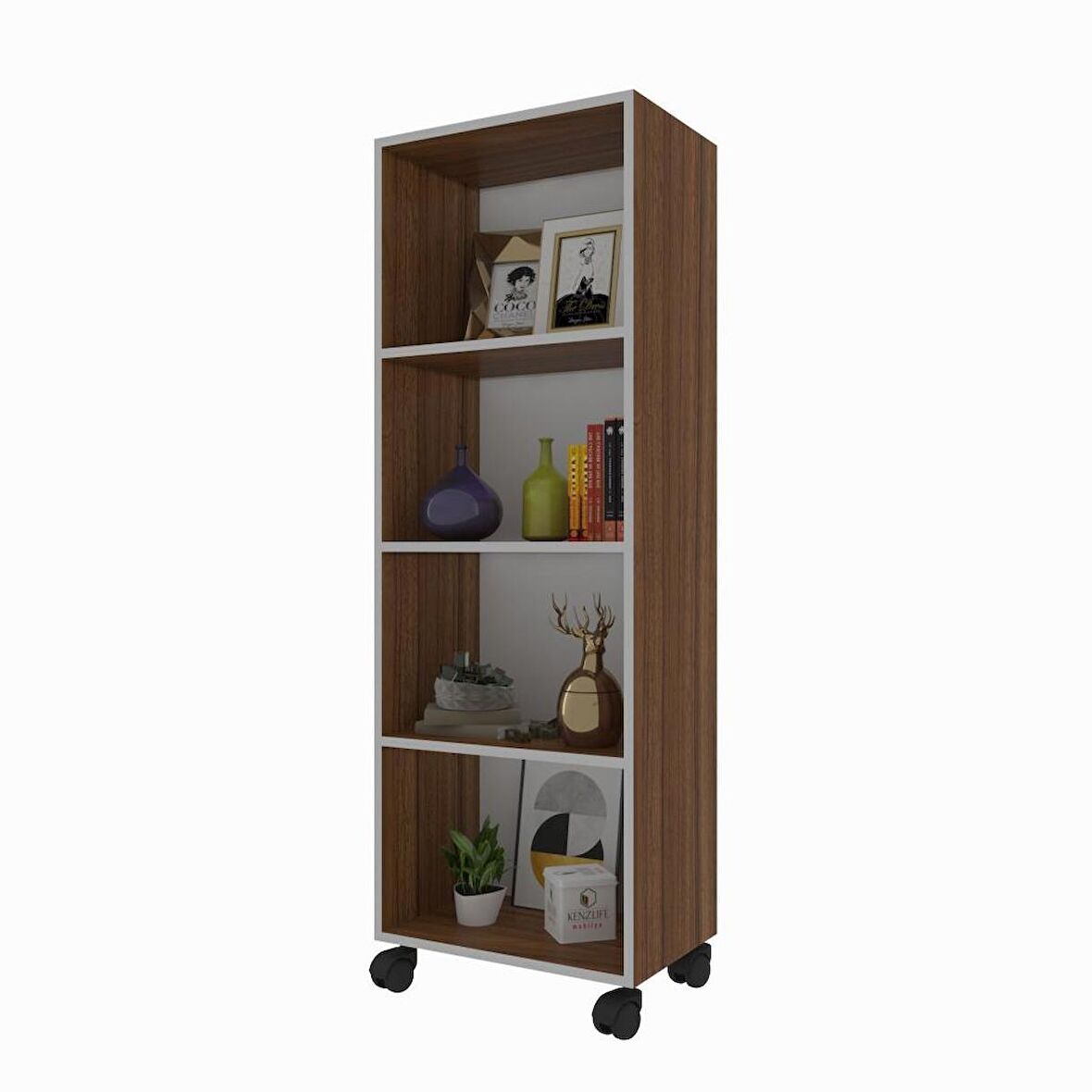 Kenzlife mutfak dolabı raziye 128*030*030 cvz tekerlekli banyo evrak ofis ayakkabılık kiler