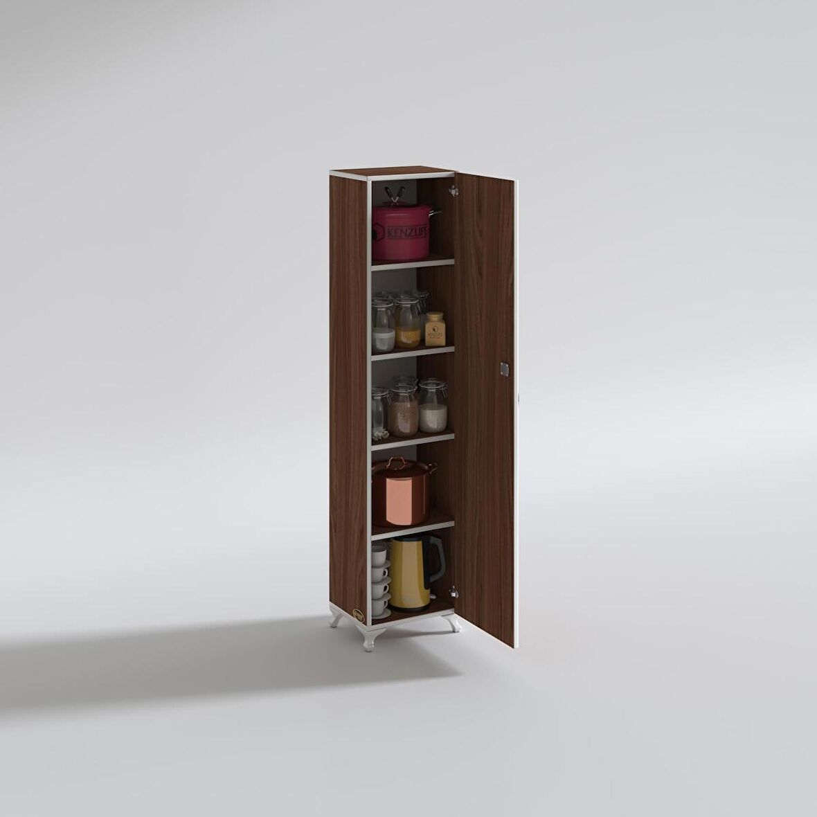 Kenzlife mutfak dolabı zehra 168*030*032 cvz kilitli ayaklı banyo evrak ofis kitaplık ayakkabılık kiler