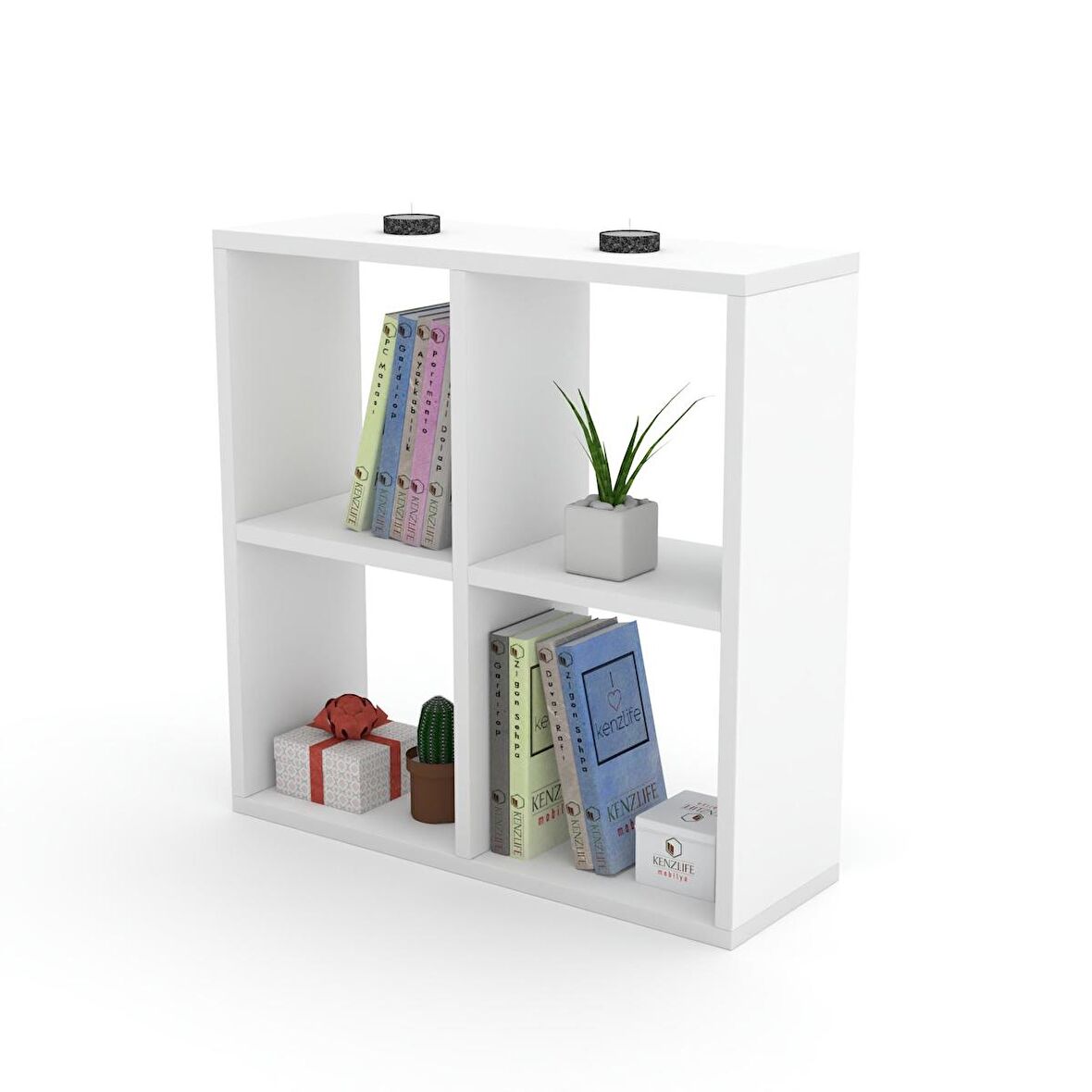 Kenzlife kitaplık gülbin 060*060*20 byz duvar rafı 