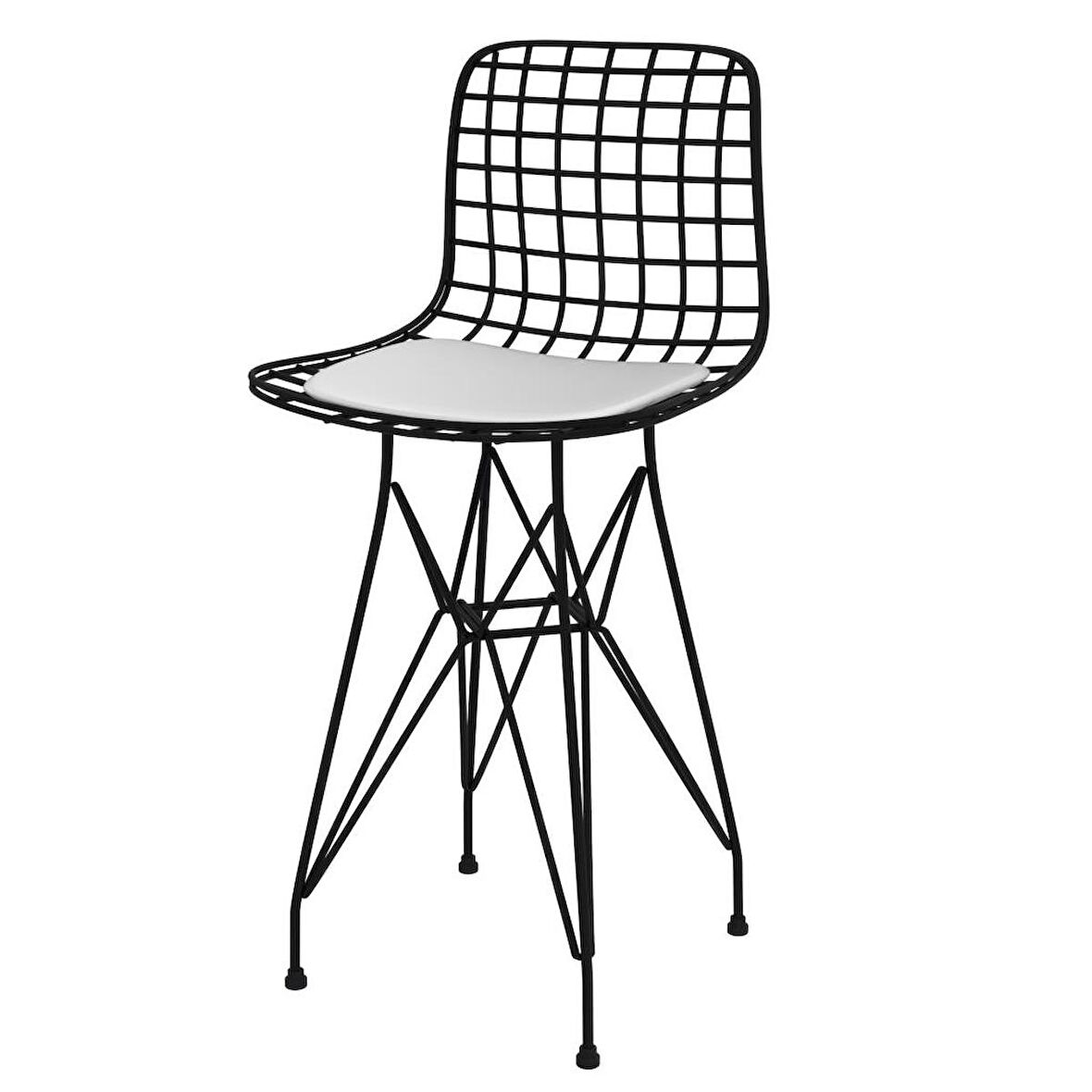 Knsz ufak boy tel bar sandalyesi 1 li uslu syhbyz 55 cm oturma yüksekliği mutfak bahçe cafe ofis