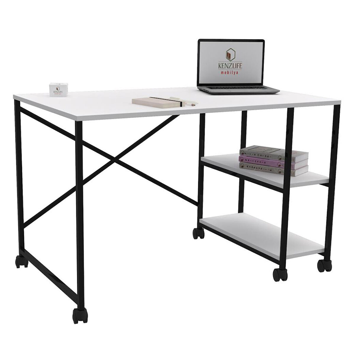 Kenzlife ofis masası miyako 075*150*60 byzsyh tekerlekli bilgisayar çalışma büro