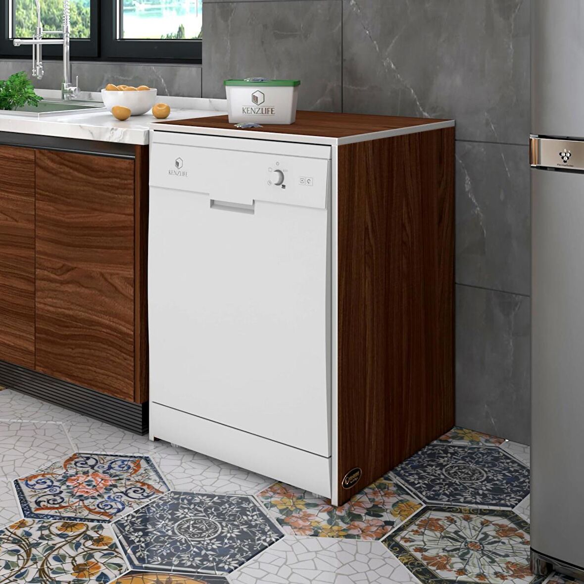 Kenzlife bulaşık&çamaşır&kurutma makinesi dolabı berfu cvz 90*70*60 banyo ofis