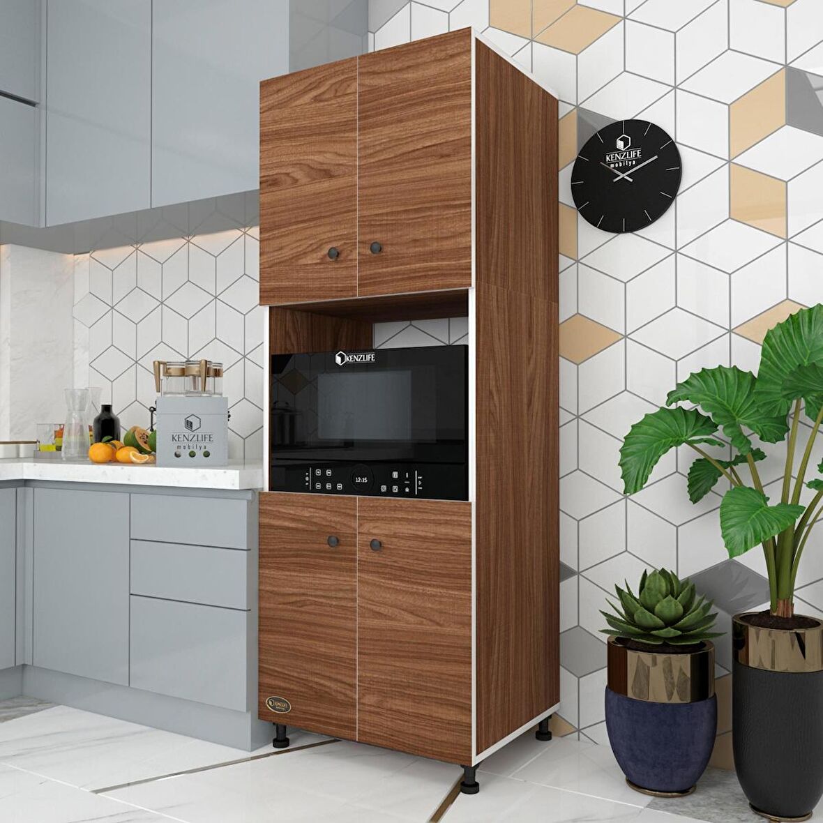 Kenzlife fırın dolabı cahide cvz 180*65*50 mutfak XLARGE ayaklı banyo kiler ofis