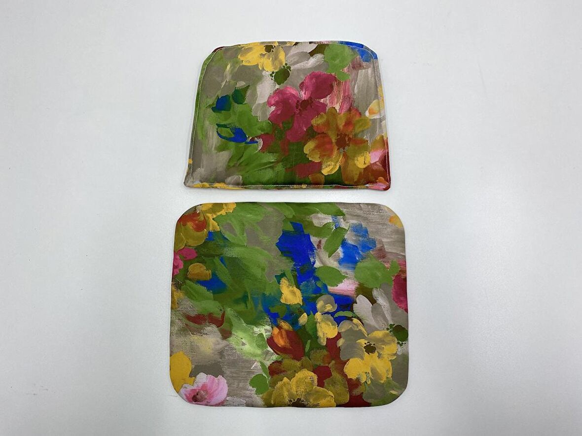 Knsz minder seti 1 li mazlum çiçek desen oturma ve sırt tel sandalyesi minderi bir arada