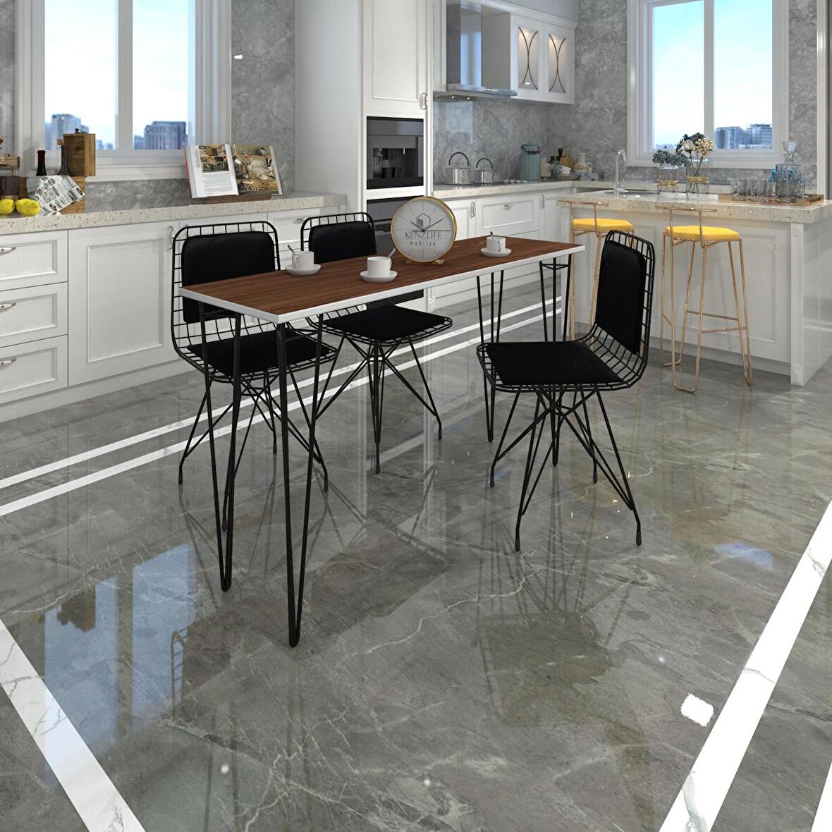 Knsz masa sandalye takımı hem75mazlum cvzsyh 120*040 sm 3 sandalye syhsyh sırt minderli